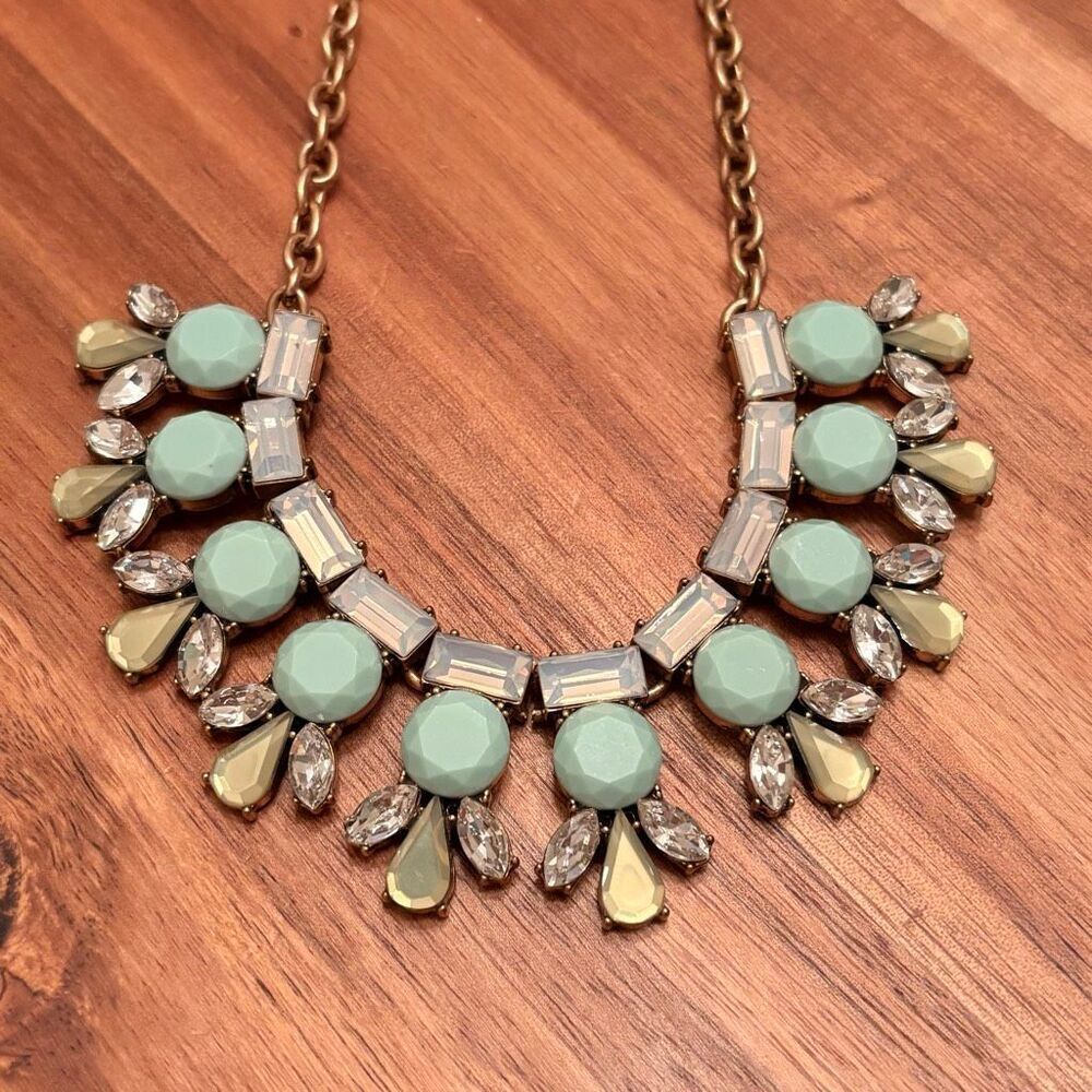 J.Crew | Iridescent Mint Statement Necklace | 18” Adjustable